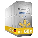 Varta Power one Hörgerätebatterien Typ 10 gelb, Batterien 60 Stück...