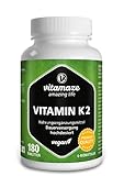 Vitamin K2 hochdosiert & vegan, 200 mcg MK-7 Menaquinon (zertifiziert,...