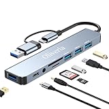 USB C Hub 3.0, 8 in 2 USB Hub 3.0 Multiport Adapter mit SD&TF Kartenleser, USB...