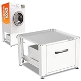 RELLES Waschmaschinen Untergestell mit Schublade, 500 kg Tragkraft, Unterbau aus...