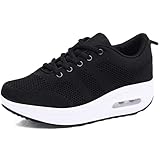 Sisttke Sneaker Damen Outdoor Leicht Atmungsaktive Plateau Turnschuhe...