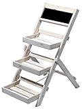 dobar® 29402FSC Blumentreppe 3-stufig mit Kreidetafel | Kompaktes Blumenregal...