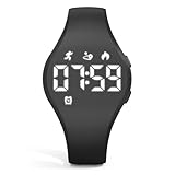 Focwony Digitale Fitness-Tracker-Uhr für Kinder mit LED-Anzeige, für 5–15...