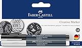 Faber-Castell 160795 - Creative Marker, weiß/schwarz, Strichstärke 1,5 mm, 2er...