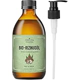 Essican Purelife Bio-Rizinusöl haare in Glasflasche mit Pumpe 250ml – 100%...