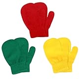 Abeillo 3 Paar Winter Fäustlinge Kinder,Gestrickte Winterhandschuhe...