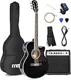 MAX ShowKit Elektro Akustik Gitarre Set mit Verstärker 40 Watt, Gitarrentasche,...