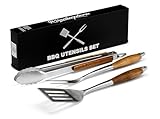 Räucherphorie Premium Grillbesteck - Robustes 3-teiliges Grill-Set aus...