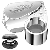 Uootach Juwelierslupe, Juwelier Lupe LED Metall 40-fache Vergrößerung,...