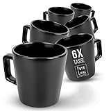 Kaffeetassen 6er Set Manhattan - Premium Steingut, Für Spülmaschine,...