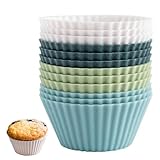 12 Stück Silikon Muffinförmchen Backformen, Muffinform Silikonform,...