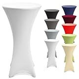 Beautissu Strech Husse für Stehtische Ø 80-85 cm – Stella elastischer...