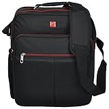 KEANU TOP hochwertiger Flugbegleiter Umhängetasche :: 2 DIN A4 Fächer (Ordner...