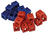 TimeTEX - 100er Set Steckwürfel Rot Blau - 50 Rot 50 Blau im Beutel - 1,7 cm...