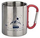 moses. Fernweh Karabiner-Thermo-Becher, Edelstahl-Tasse mit Karabiner in Rot,...