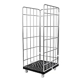 STIER Rollbehälter, 3-seitig, galvanisch verzinkt, mit Kunststoff-Rollplatte,...