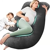 Chilling Home Schwangerschaftskissen J Form, Seitenschläferkissen mit Bezug J...