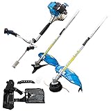 BITUXX 2in1 Benzin Motorsensen Set 4-Takt Trimmer Freischneider mit Fadenkopf...