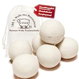 Trocknerbälle, 6 Stück 7cm Trocknerbälle für Wäschetrockner Wolle Schafwoll...