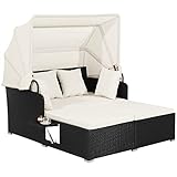 GIANTEX Sonneninsel Sonnenliege 2 Personen, Doppelliege Outdoor Gartenliege mit...