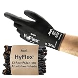 Ansell HyFlex 48-101 Dünne Arbeitshandschuhe mit PU Beschichtung, Leichte...