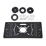VOBOR Frästisch Einlegeplatte, Aluminium Router Tischplatte mit 4 Ringen,...