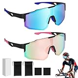 KIMIGO Polarisiert Fahrradbrille,2 Stück Sport Sonnenbrille,Radfahrer Brille...
