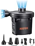 AstroAI Elektrische Luftpumpe für Luftmatratze Pumpe AC/DC 2 in 1 Inflate und...