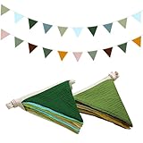 VINEST 2 Stück Wimpelkette Kinderzimmer 2,3m 100% Baumwolle, Wimpelkette Stoff...