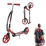 Habib Gruppe Kickroller mit Glänzenden XXL Rädern – Klappbar, 4-Stufig...