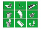 Dachrinnenset 4-16 m lang verzinkt Roofart 7 TLG 127mm (NG 280) inkl.Fallrohr...