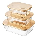 Igluu Meal Prep Glas Lebensmittel Frischhaltedosen (3er Set), Umweltfreundliche...