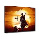 ZHONGYUTONG Mandalorian und Yoda Wandbilder Gerahmte Leinwanddrucke Poster...