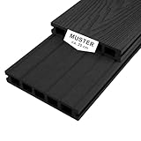 Woodstore24 WoodoMykonos Muster ca. 20 cm - Anthrazit - Bodenbelag Terrasse -...