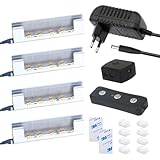 OASHISU Vitrinenbeleuchtung 4er Set 6 * 5050SMD Warmweiß LED-...