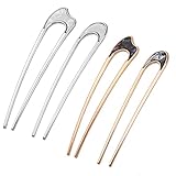 WLLHYF 4 Stück Metall U-förmige Haarnadel Haarspange Gabelstäbchen...