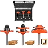 AKYLIN 3tlg 45 Grad Gehrungsfräser Nut und Feder Fräser Set 8mm...