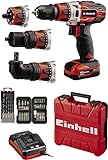 Einhell Akku-Bohrschrauber TE-CD 12/1 3X-Li 39 (30 Nm, 2 Gänge, abnehmbares 10...