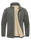 Voqeen Herren Fleecejacke Warme Winter Outdoor Strickjacke mit Reißverschluss...