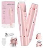 Damen Elektrischer Bikinitrimmer,2 in 1 Doppelkopf-Rasierer, IPX7 wasserdicht,...