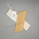 Mienloco 8er Set Bambus Strohhalm mit Bürste wiederverwendbar |...