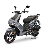 Burnout Motorroller 50 ccm BAD S, Grau, 45 km/h, Euro 5, EFI Einspritzung,...