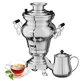 HOMELUX Elektrischer Samoware Edelstahl, 1850 Watt Teemaschine Wasserkocher 5L...