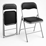HAEST - Klappstühle 2er Set, Klappstuhl gepolstert mit Metallrahmen &...
