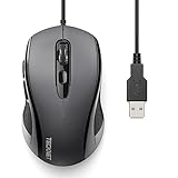 TECKNET Maus mit Kabel, 3600DPI Optical Business Mouse Ergonomische...