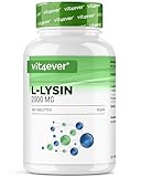 L-Lysin 2000-365 Tabletten - 1000 mg pro EINER Tablette - Aus pflanzlicher...