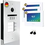 MATHFEL 2-Draht-Bus IP Video-Türsprechanlage 3-Familienhaus Full HD 1080p mit 2...