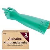 Ansell AlphaTec 37-185 Nitril-Arbeitshandschuhe, Industrie Chemikalien und...