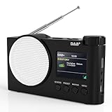 Tragbares DAB+ Radio, UKW-Digitalradio mit Bluetooth 5.1, Küchenradio mit Kabel...