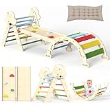 Montessori Indoor Spielset: 7-in-1 Klettergerüst mit Rutsche, Bogen & Matte...